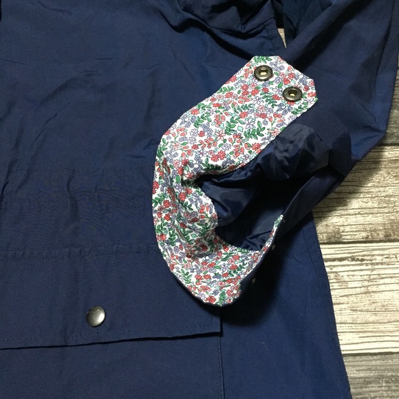 Lands End Windbreaker Jacket Women’s XL (18) Blue Full Zip Snap Removable Hood - Picture 8 of 11